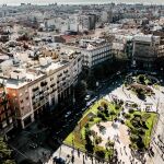 Imagen de la Plaza de la Reina vista desde la torre de El Miguelete