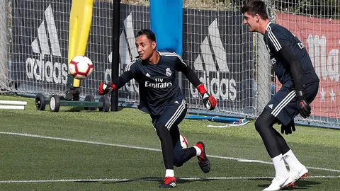 Navas y Courtois en un entrenamiento del Real Madrid