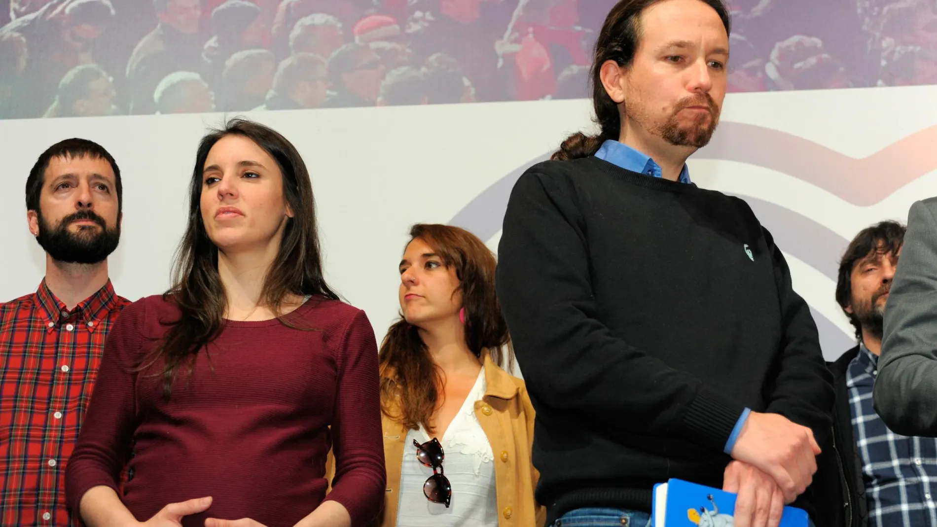 Irene Montero y Pablo Iglesias, en la noche electoral