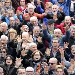 Manifestaciones de jubilados para pedir pensiones más altas.