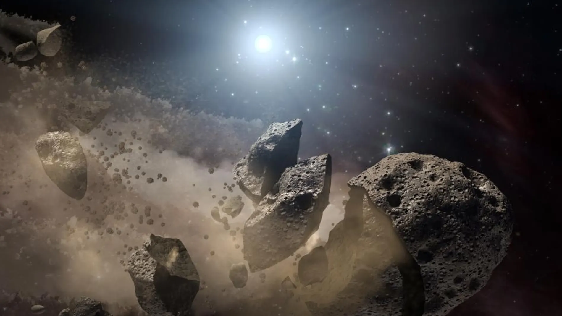 El asteroide que impactó en la Tierra, en una recreación de la NASA