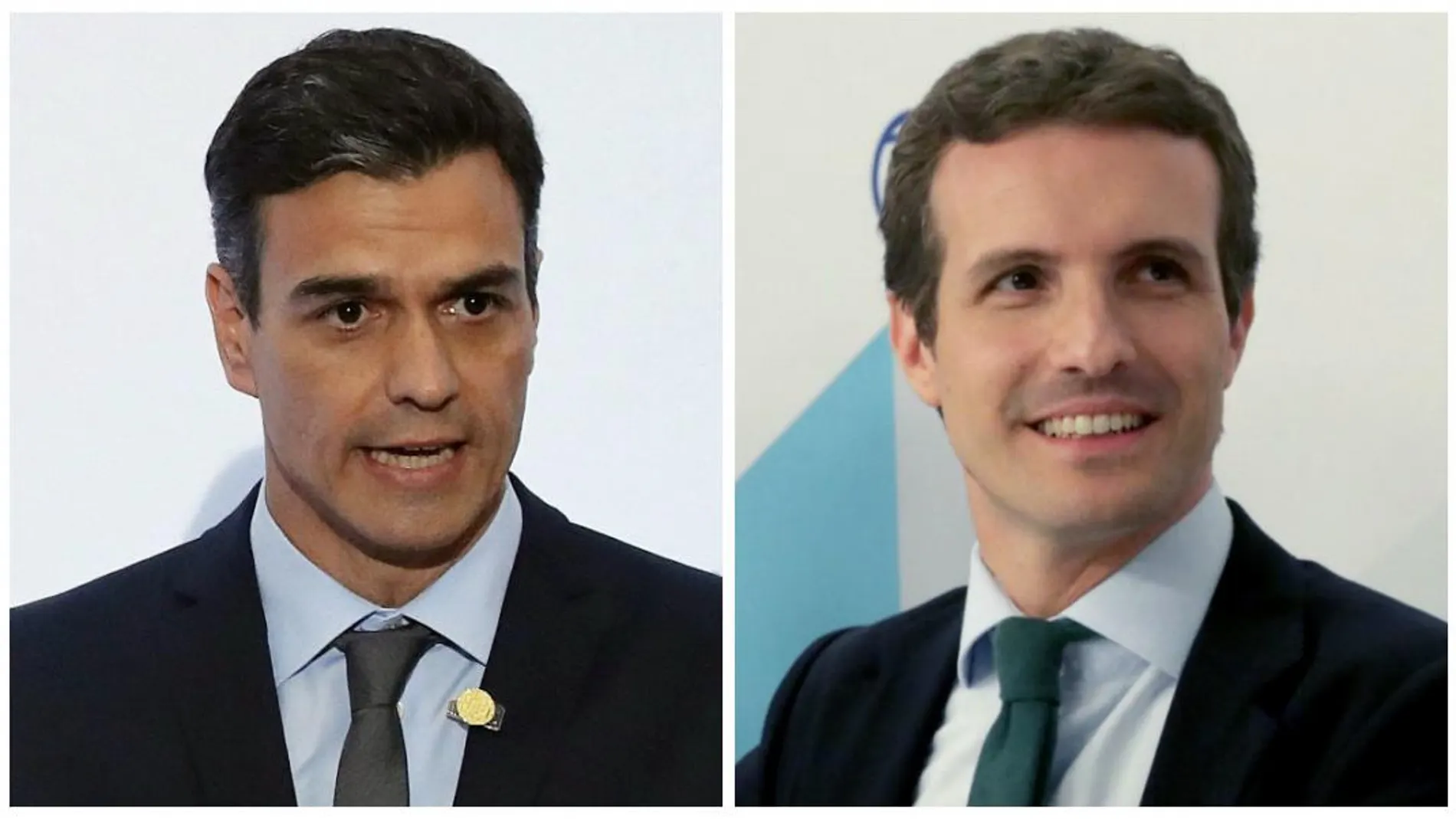 El jefe del Ejecutivo, Pedro Sánchez, y el presidente del PP, Pablo Casado