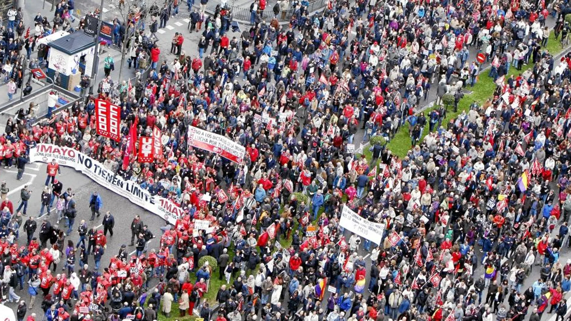 Los sindicatos celebrarán dos grandes movilizaciones: la del 1 de mayo y la del próximo domingo para protestar por la subida del 0,25% de las pensiones