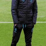 Zidane, en el entrenamiento de ayer del Madrid