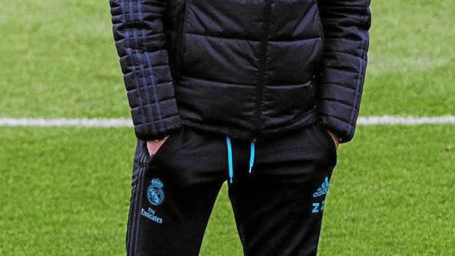 Zidane, en el entrenamiento de ayer del Madrid