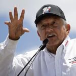 El candidato Andrés Manuel López Obrador, durante un mitin en Ciudad de México-AP