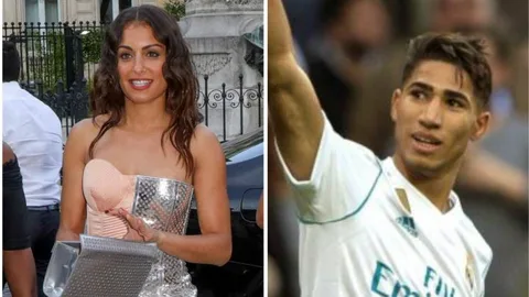 La actriz Hiba Abouk y el exjugador del Real Madrid Achraf Hakimi