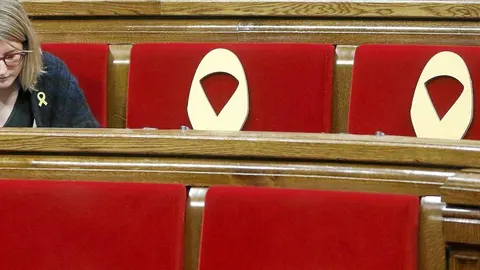 La portavoz parlamentaria de Junts per Catalunya, Elsa Artadi, la semana pasada en el Parlament catalán