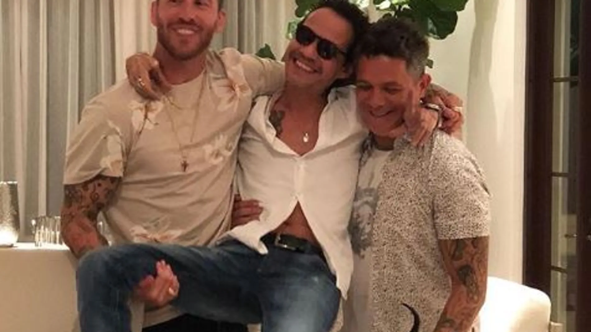 Sergio Ramos, Marc Anthony y Alejandro Sanz / Instagram