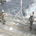 Militares de la Guardia Costera de Libia, durante su entrenamiento en Cartagena con efectivos españoles