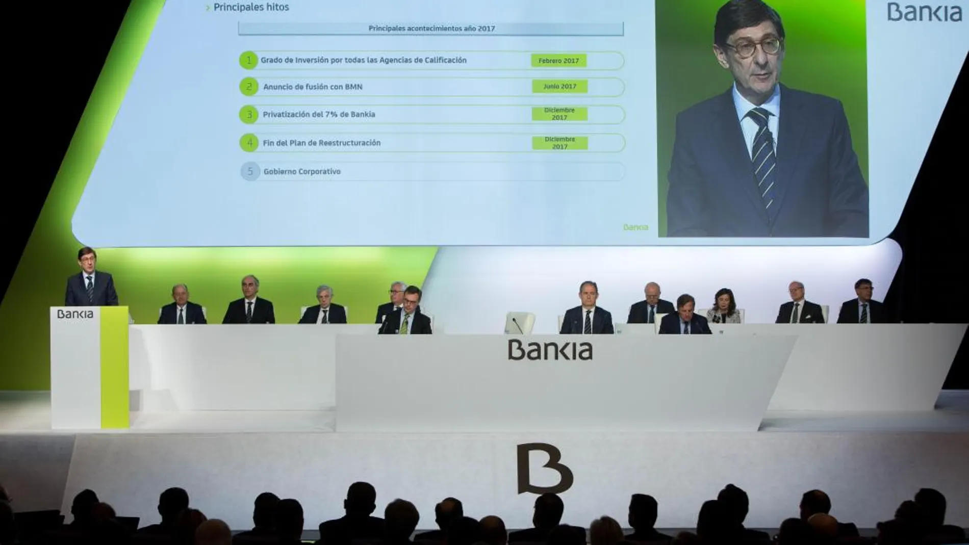 El presidente del Bankia, José Ignacio Goirigolzarri, durante la junta general de accionistas de Bankia,