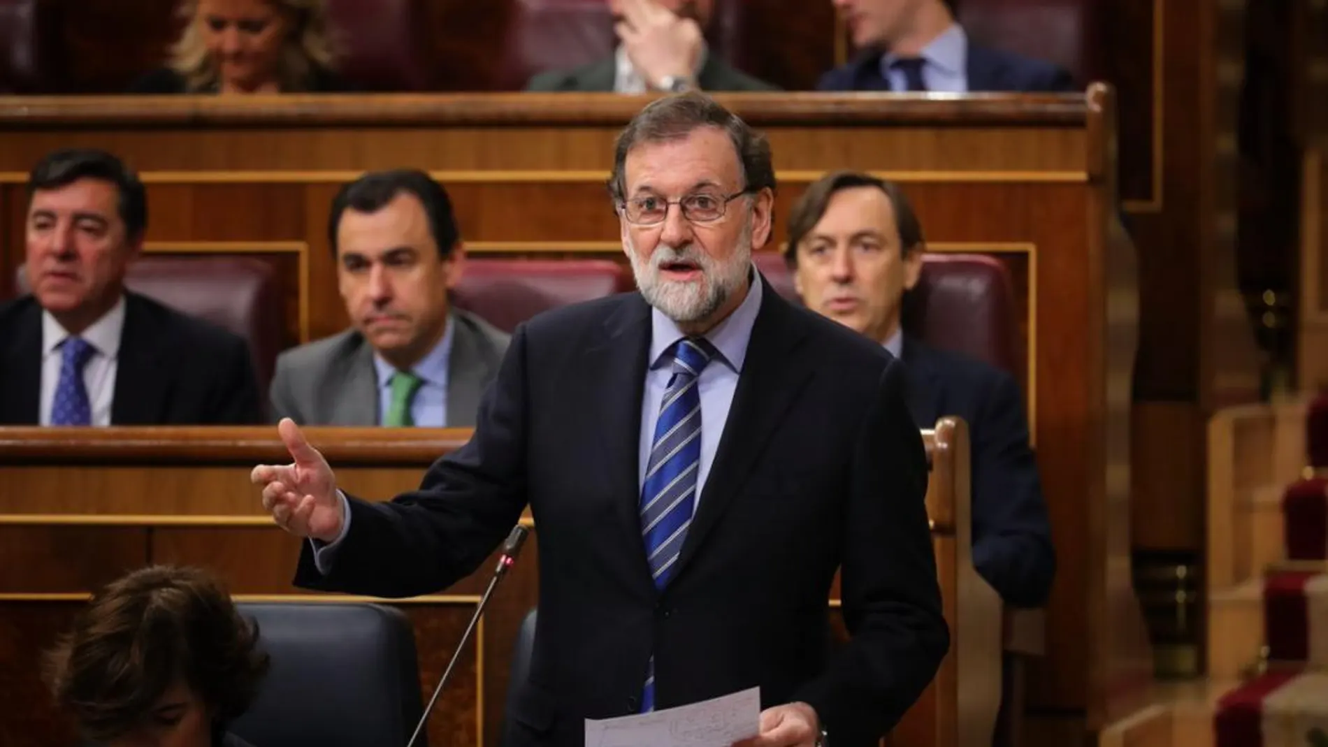 El presidente del Gobierno, Mariano Rajoy, hoy en el Congreso