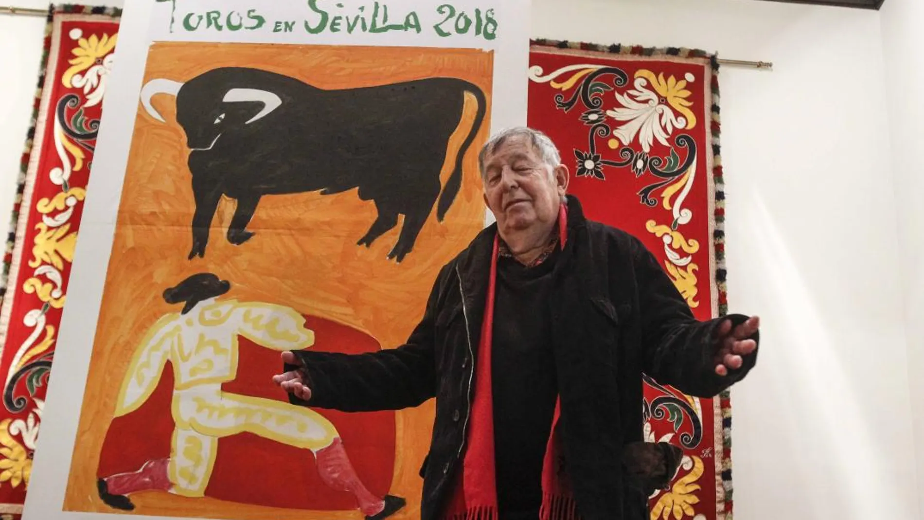 Claude Viallat, en la presentación de su cartel de la temporada taurina sevillana