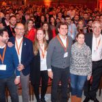 Foto de familia de Albert Rivera, Luis Fuentes y Luis Garicano con los jóvenes participantes en el Campus de Invierno de la capital salmantina