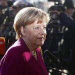Angela Merkel, a la llegada a la reunión en la sede de su partido en Berlín