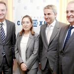 El presidente Fabra, la ministra Pastor, el presidente de Conexus, Broseta y el del la patronal alicantina, Jiménez