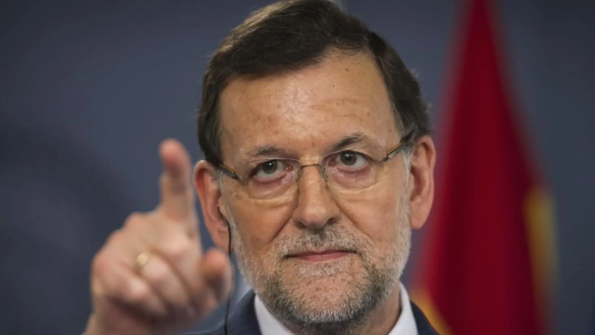 Mariano Rajoy, durante la rueda de prensa que ha ofrecido junto al primer ministro de Polonia, Donald Tusk