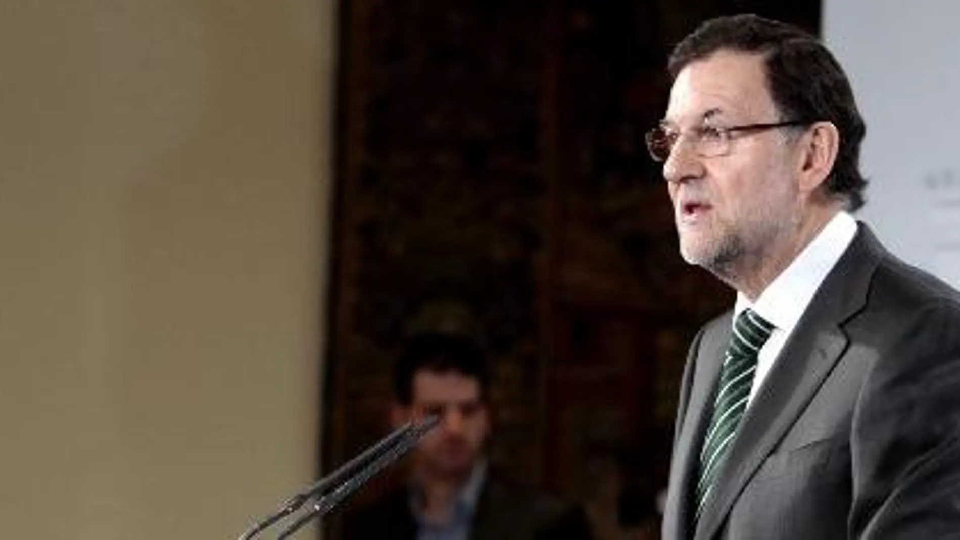 Mariano Rajoy, durante su intervención en el acto convocado en el Palacio de la Moncloa para presentar la reforma de las administraciones públicas