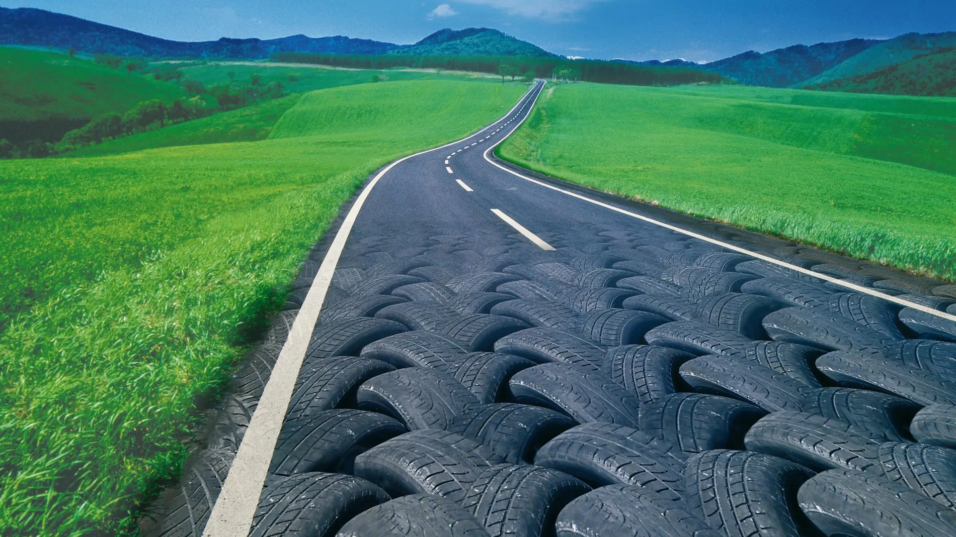 Carreteras con neumáticos reciclados