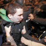 Momento de la detención en Pamplona de Luis Goñi, condenado a seis años de cárcel por su pertenencia a SEGI