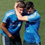 Marcos Llorente, en un entrenamiento del Real Madrid