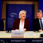 Le Pen, durante la presentación de "Identidad y Democracia"