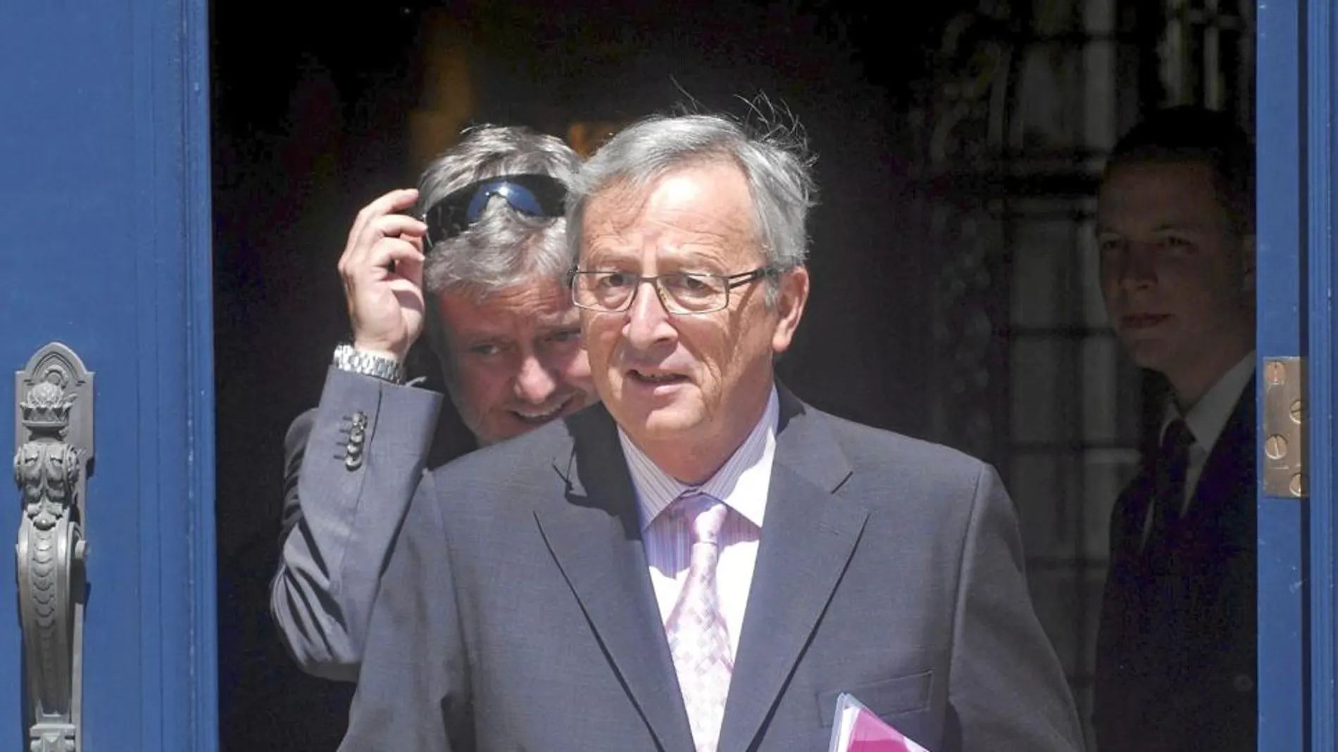 Jean-Claude Juncker, ayer, tras su encuentro con el gran duque Enrique