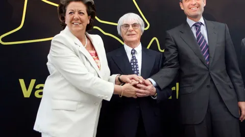 Francisco Camps junto a Bernie Ecclestone y Rita Barberá, en una imagen de archivo