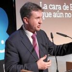 El alcalde de Burgos, Javier Lacalle, en un acto en la promoción de su ciudad y del español