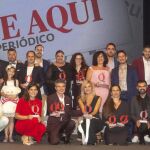 Los premiados en la foto de familia durante la gala que se celebró en Canet d’En Berenguer el sábado por la noche y donde coincidieron numerosos representantes de los medios. EFE