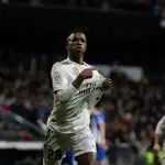 Vinicius celebrando un gol con el Real Madrid