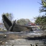 Imagen de los restos del avión siniestrado