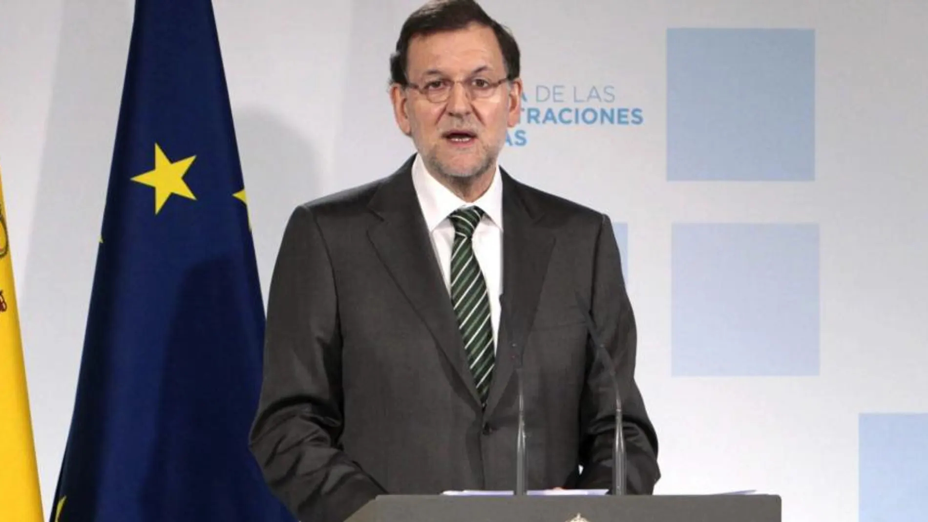 Mariano Rajoy, durante su intervención hoy en el acto convocado para presentar la reforma de las administraciones públicas