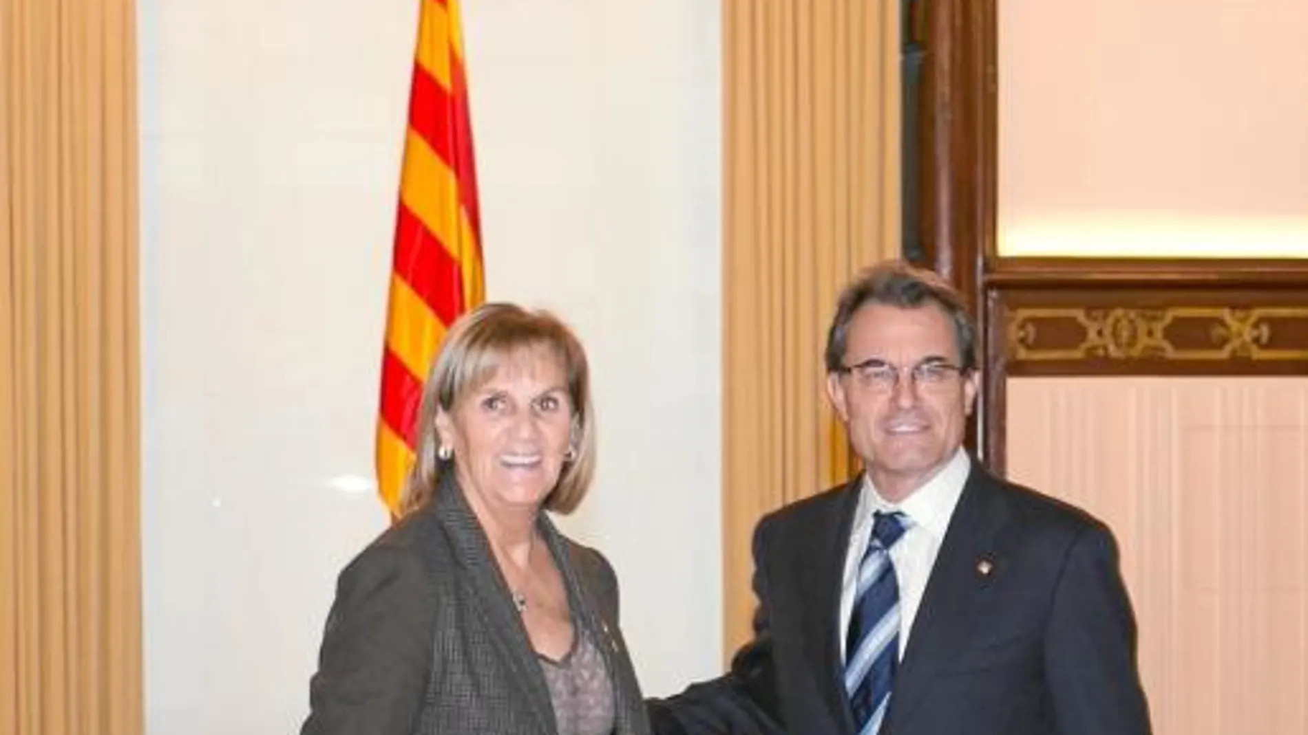 Mas, ayer, junto a De Gispert en la reunión que celebraron por la tarde en el Parlament
