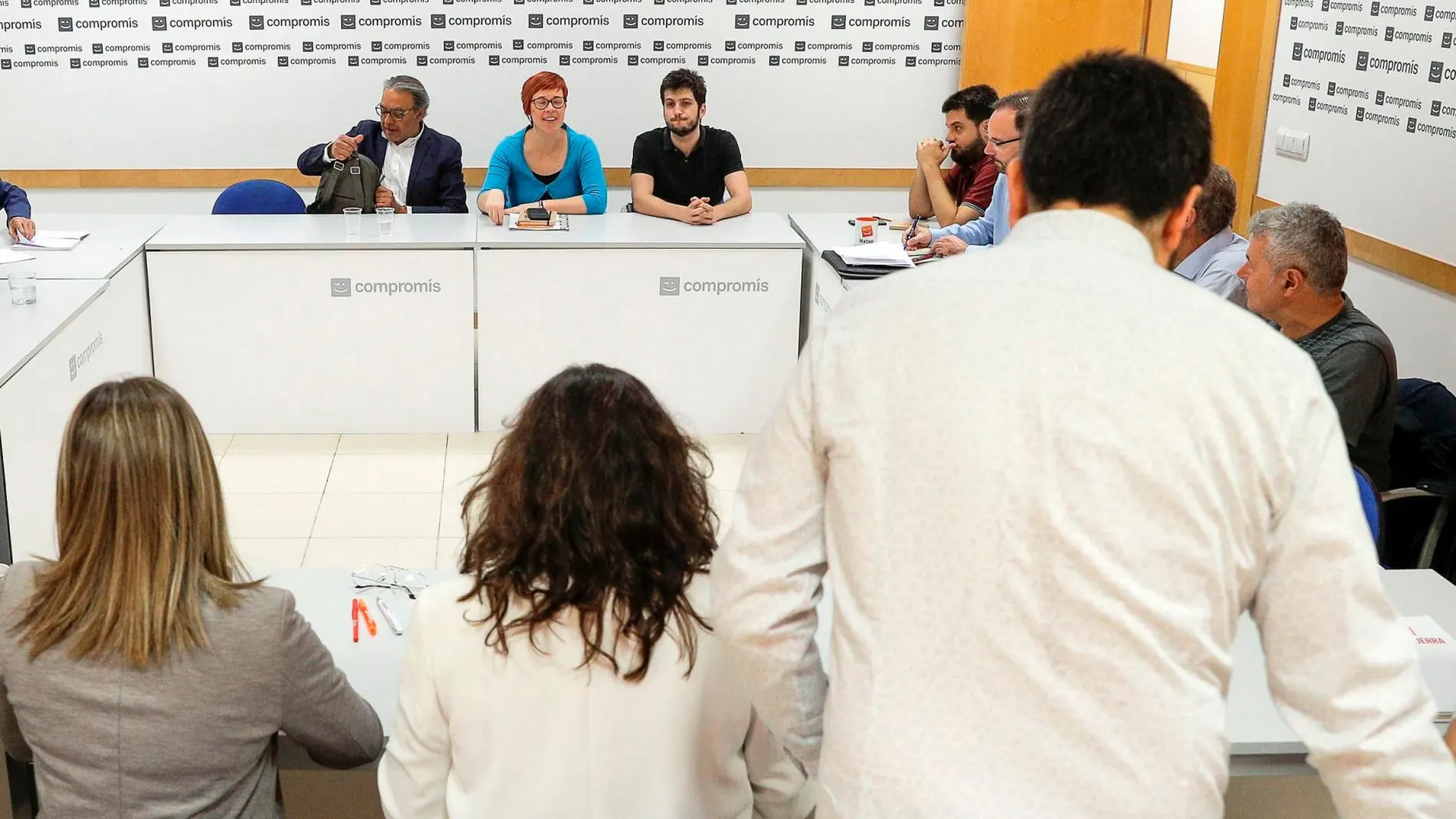 La reunión de ayer de seguimiento del Botànic celebrada en la sede de Compromís