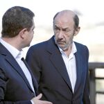 Rubalcaba y García-Page, en un acto con pensionistas este fin de semana en Castilla La-Mancha
