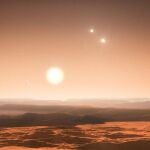 Vista desde el planeta extrasolar Gliese 667Cd hacia la estrella Gliese 667C