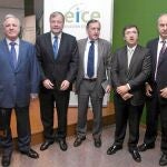 El consejero de Fomento, Antonio Silván, junto a Juan Lazcano y Enrique Pascual, entre otros