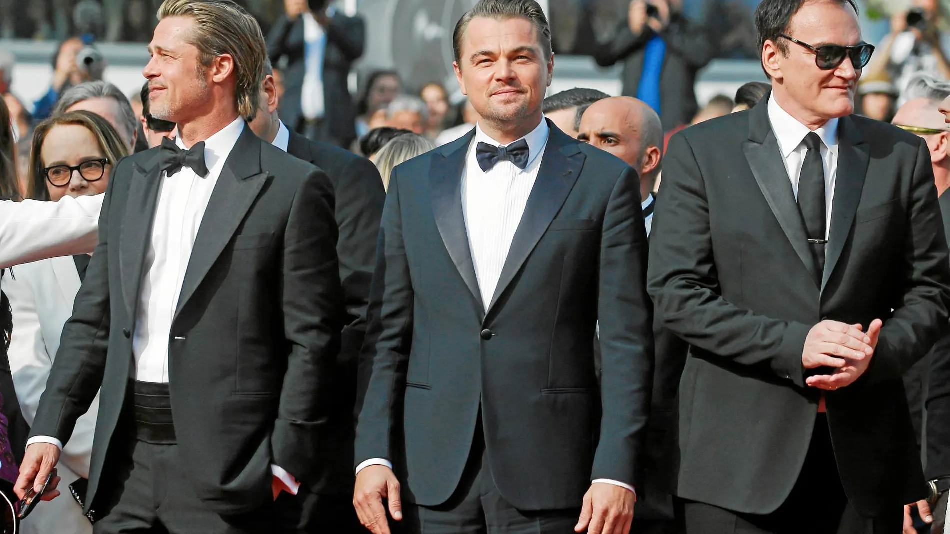 Al más puro estilo «Reservoir dogs» Tarantino, Pitt y DiCaprio desfilaron por la alfombra roja
