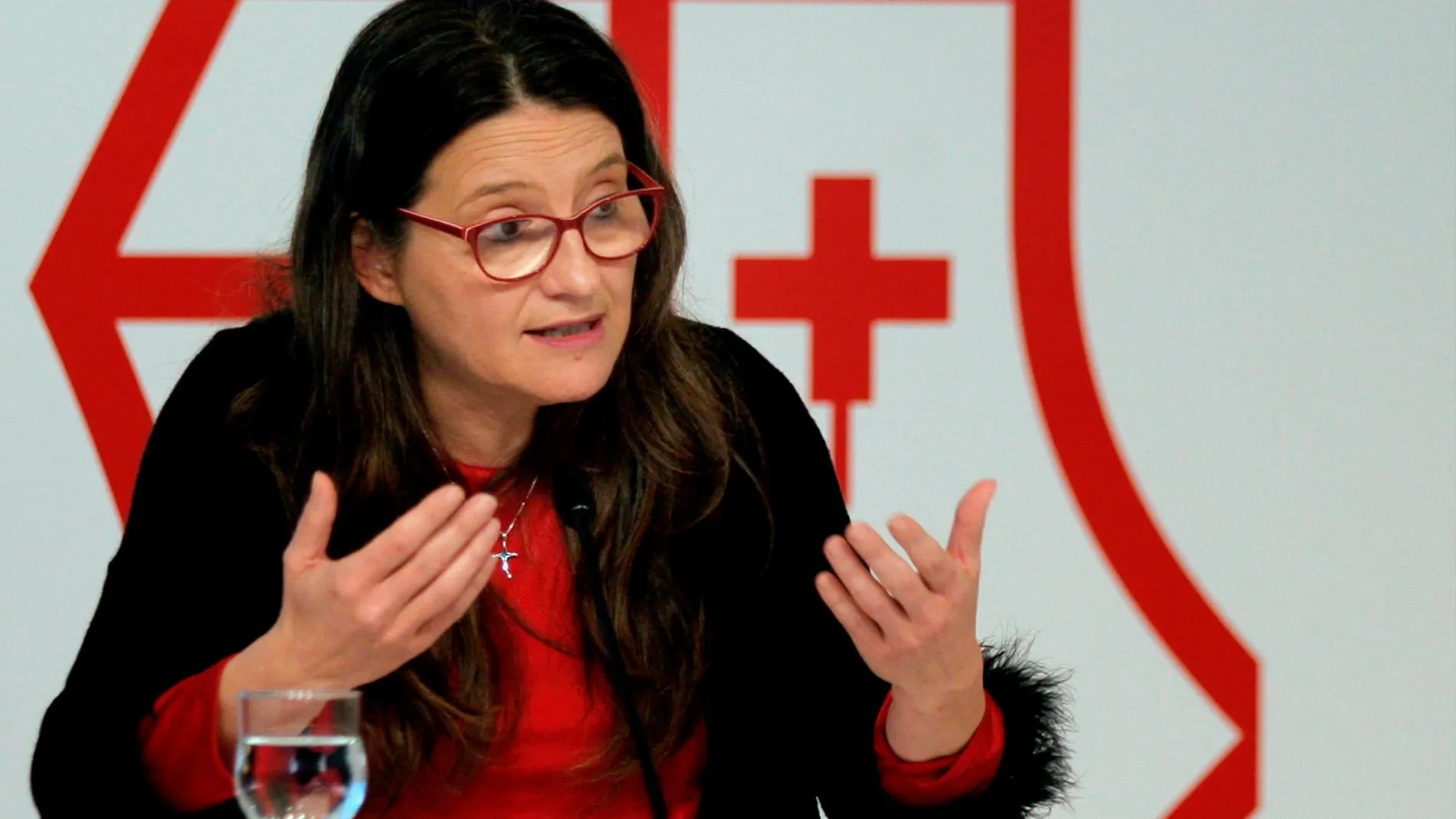 Mónica Oltra durante una rueda de prensa posterior al Pleno del Consell, ayer