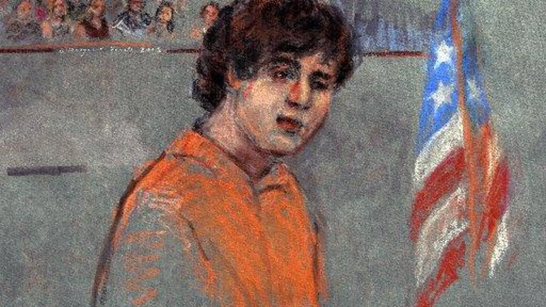Retrato del acusado durante su declaración en la corte federal