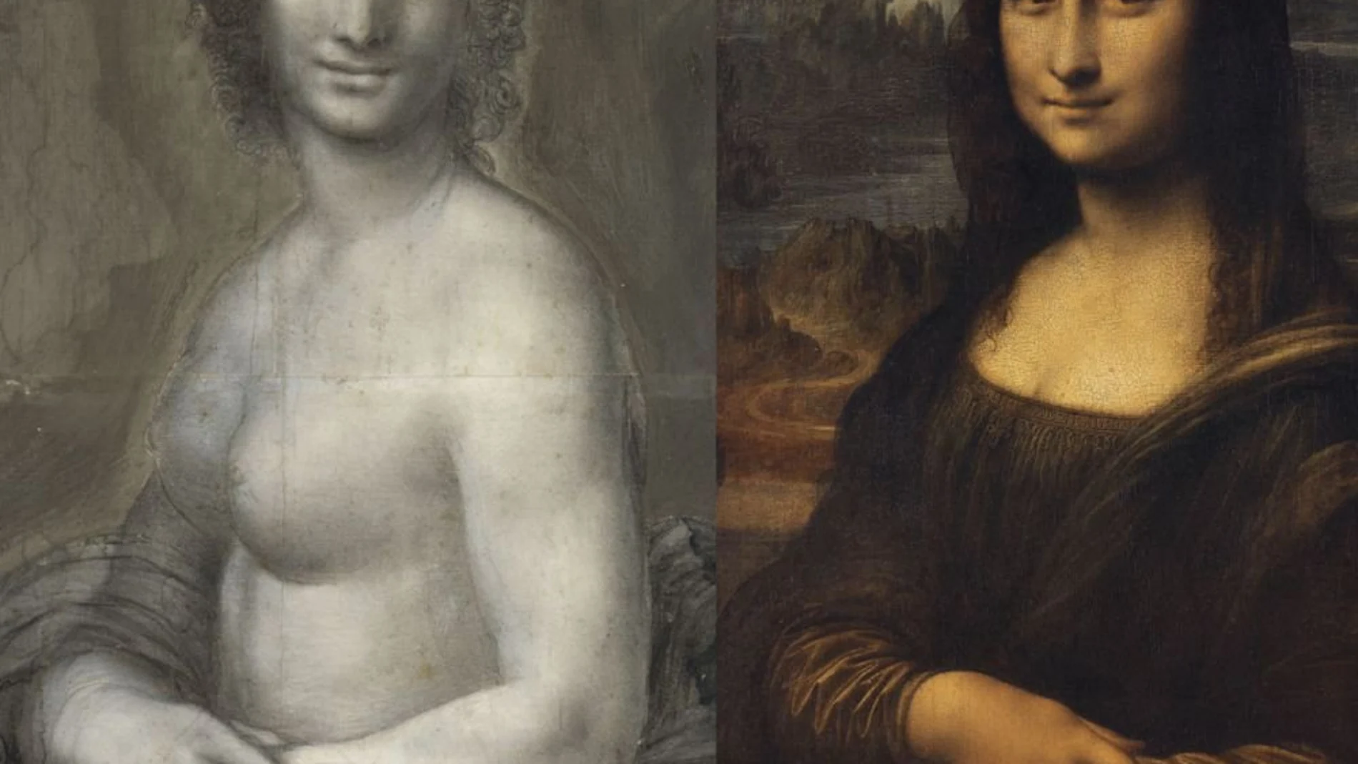 A la izda., La "Monna Vanna"; a la dcha., "La Gioconda", obra de Da Vinci con la que guarda apreciables similitudes en su composición
