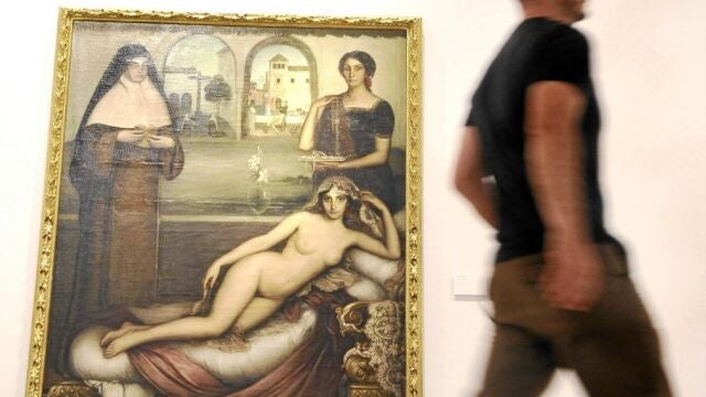 El lienzo «Las dos sendas», una de las obras expuestas en la muestra