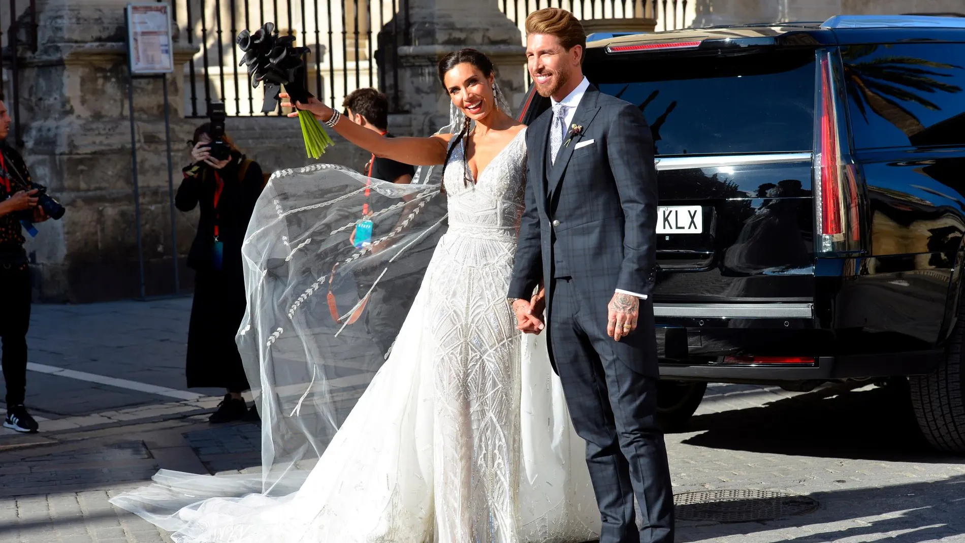 La presentadora Pilar Rubio y el futbolista Sergio Ramos se casaron el sábado en la Catedral de Sevilla/ Foto: Ke-Imagen