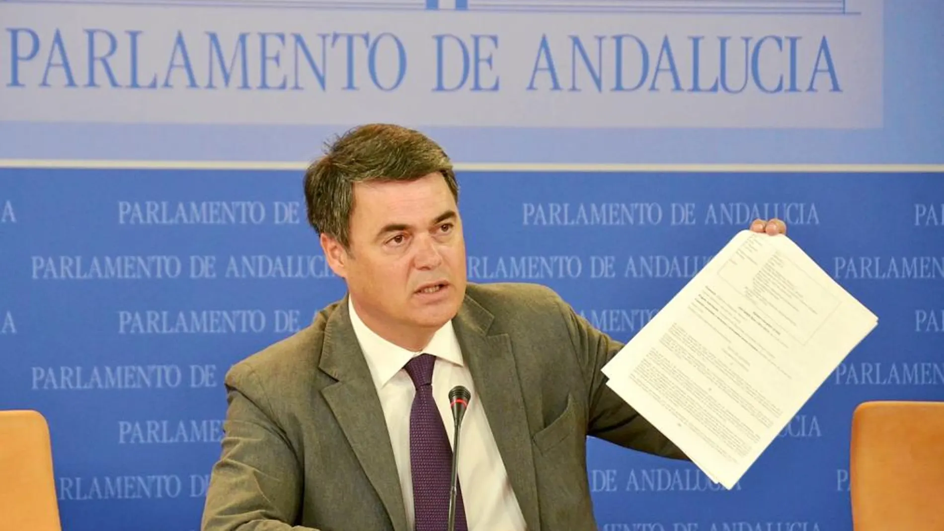 El portavoz del Grupo Popular en el Parlamento de Andalucía, Carlos Rojas