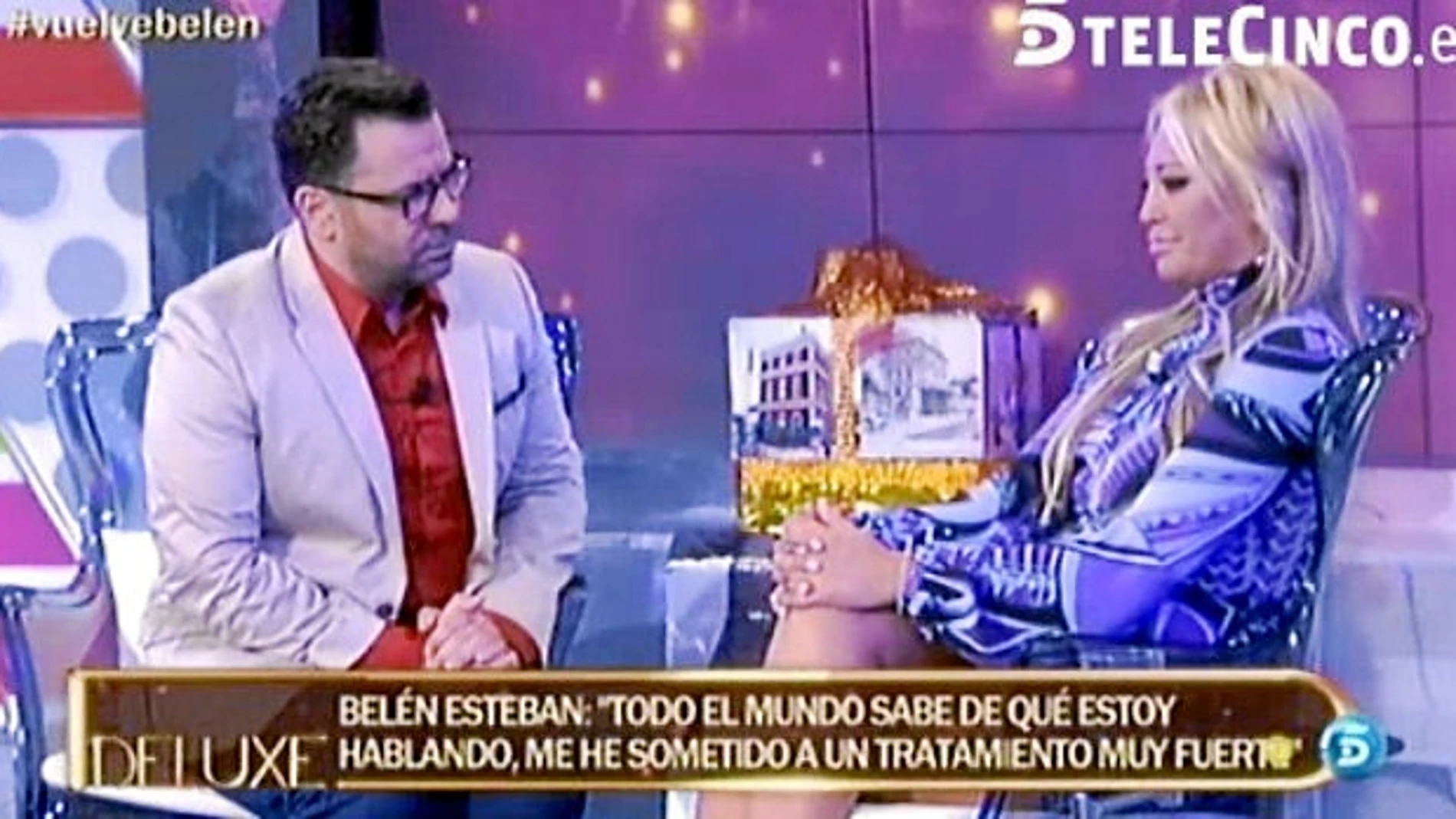Una imagen de la entrevista a Belén Esteban en «Sálvame Deluxe»