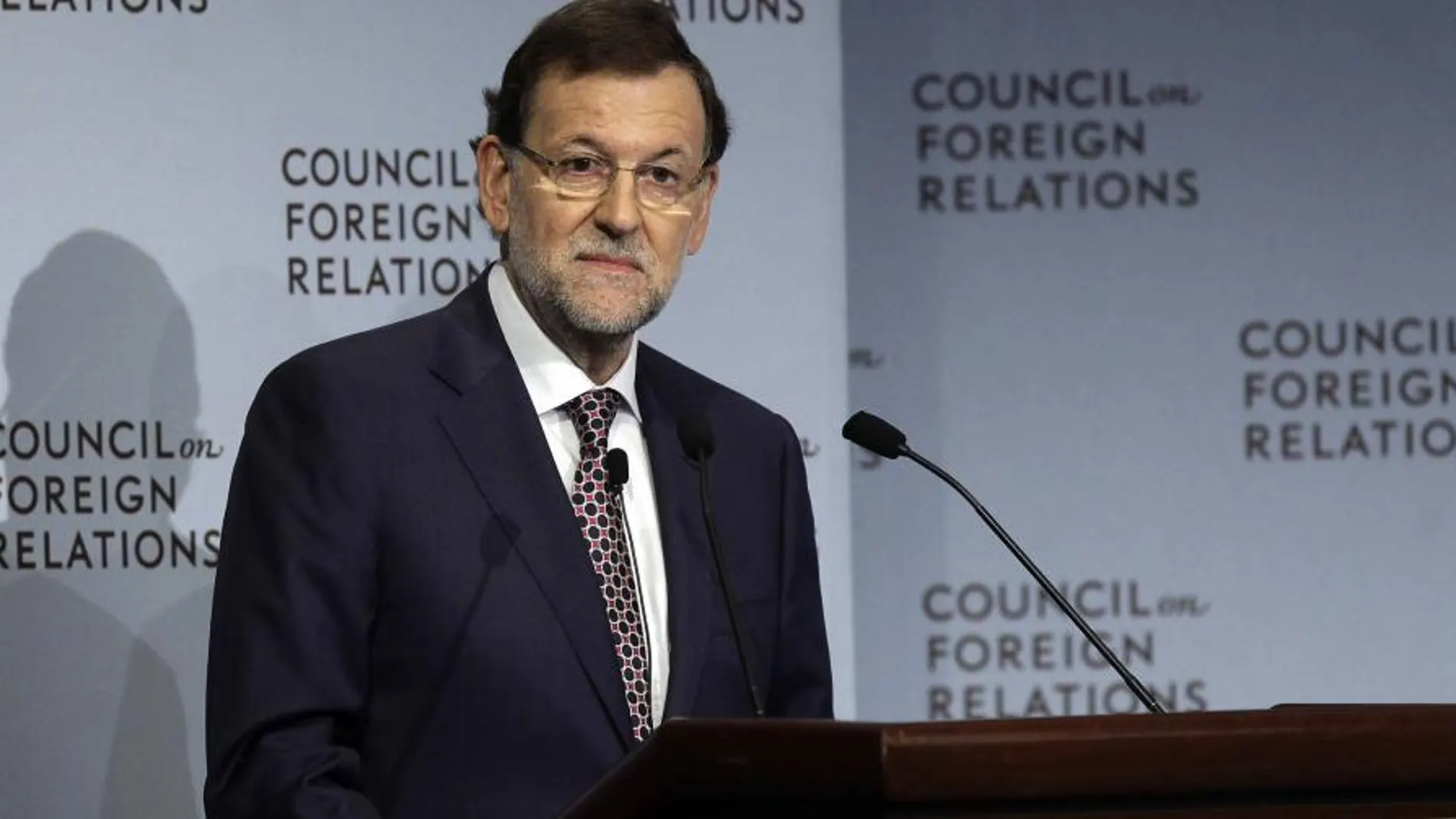 Rajoy durante su onferencia pronunciada en el foro Council on Foreign Relations en Nueva York