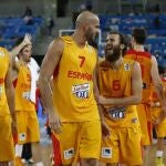 El equipo español celebra la medalla de bronce en el Eurobasket