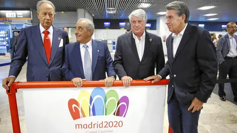 Juan Miguel Villar-Mir, Juan José Hidalgo, Arturo Fernández y Manolo Santana