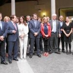 Silvia Clemente, Fernández Mañueco, Lucas y Francisco Vázquez, junto al grupo de senadores del PP